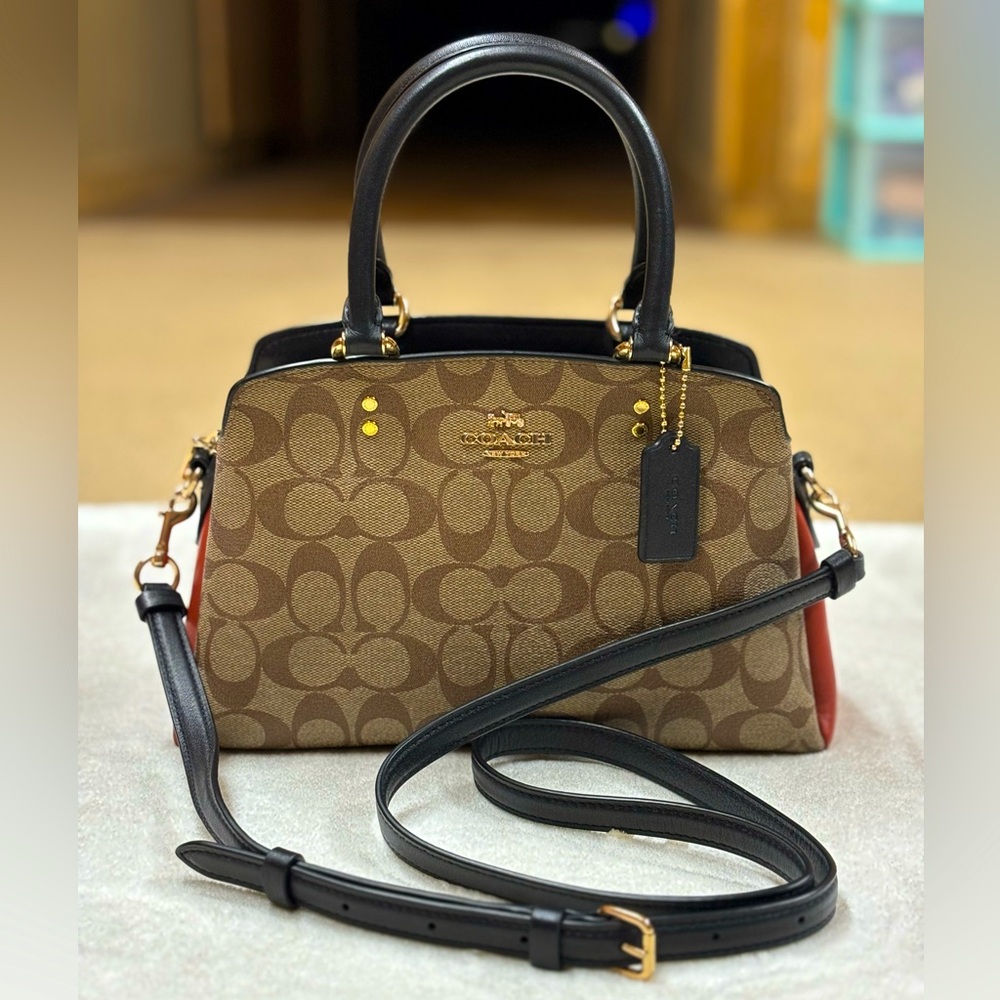Coach, Mini Lillie Carryall In Signature Canvas.